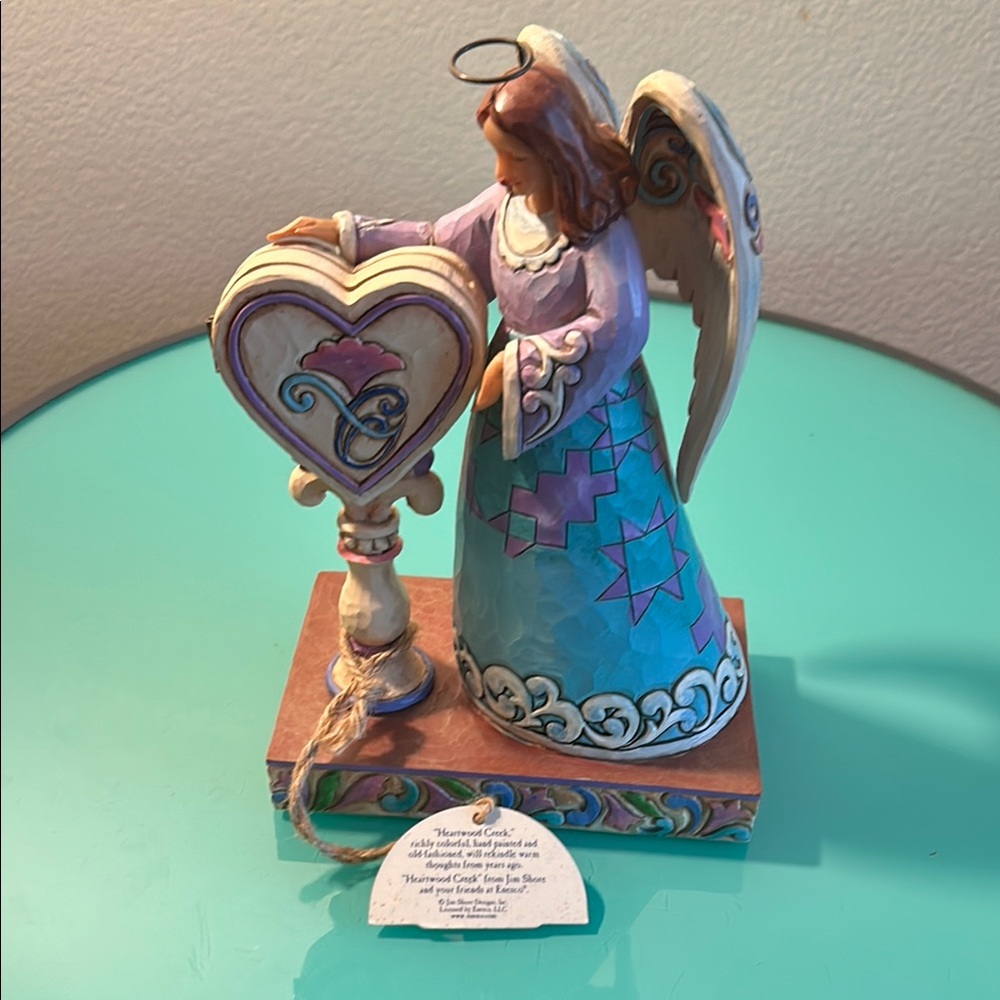 Jim Shore Heartwood Creek ‘Forever Treasured’ Angel Figurine with Heart